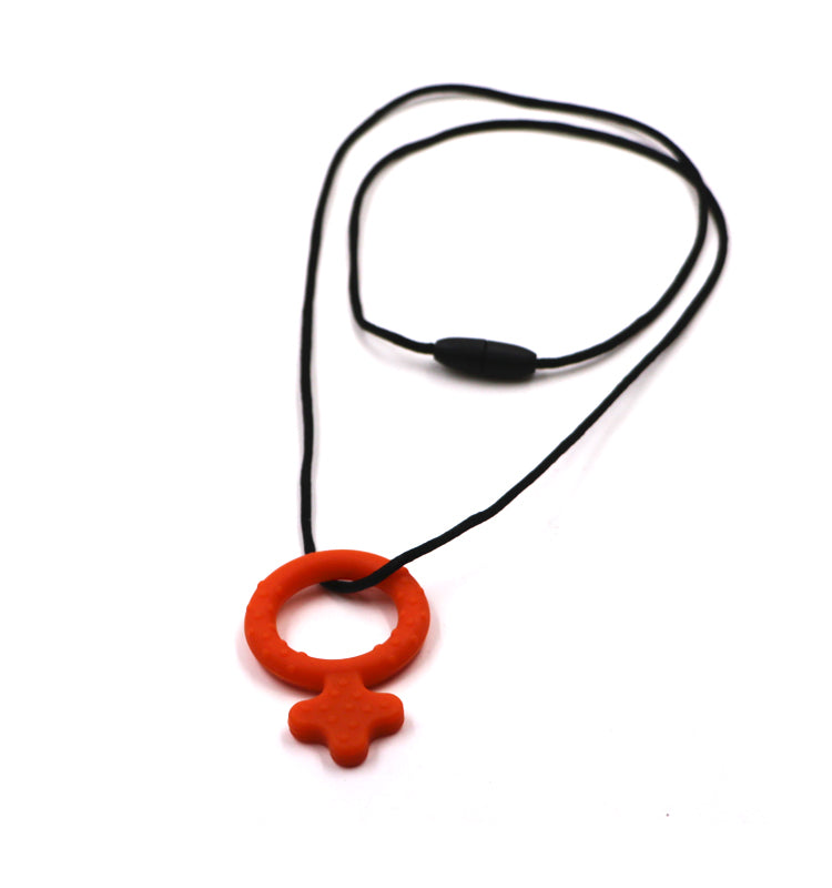 Sensory Chew Pendant With Necklace - Girl Sign Pendant