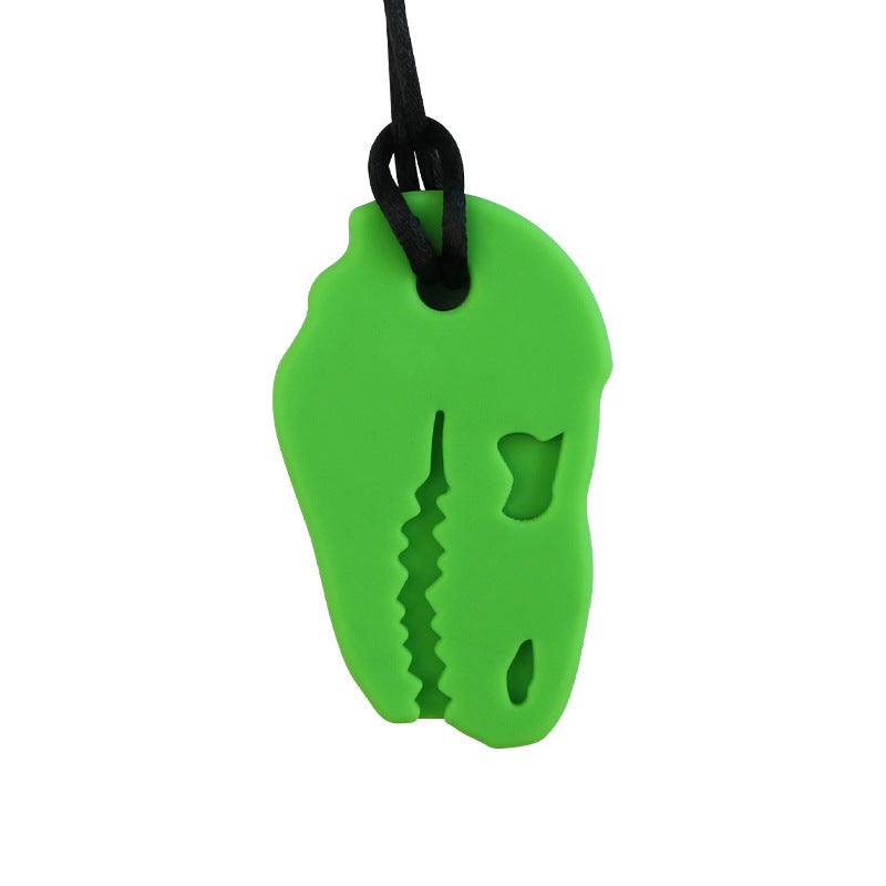 Sensory Chew Pendant With Necklace - Dinosaur T-Rex Skull