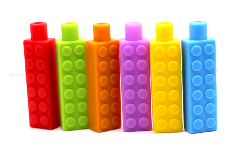 Sensory Chew Pendant - Modular Block Pencil Topper