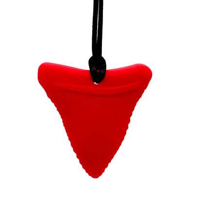 Sensory Chew Pendant With Necklace - Shark Tooth