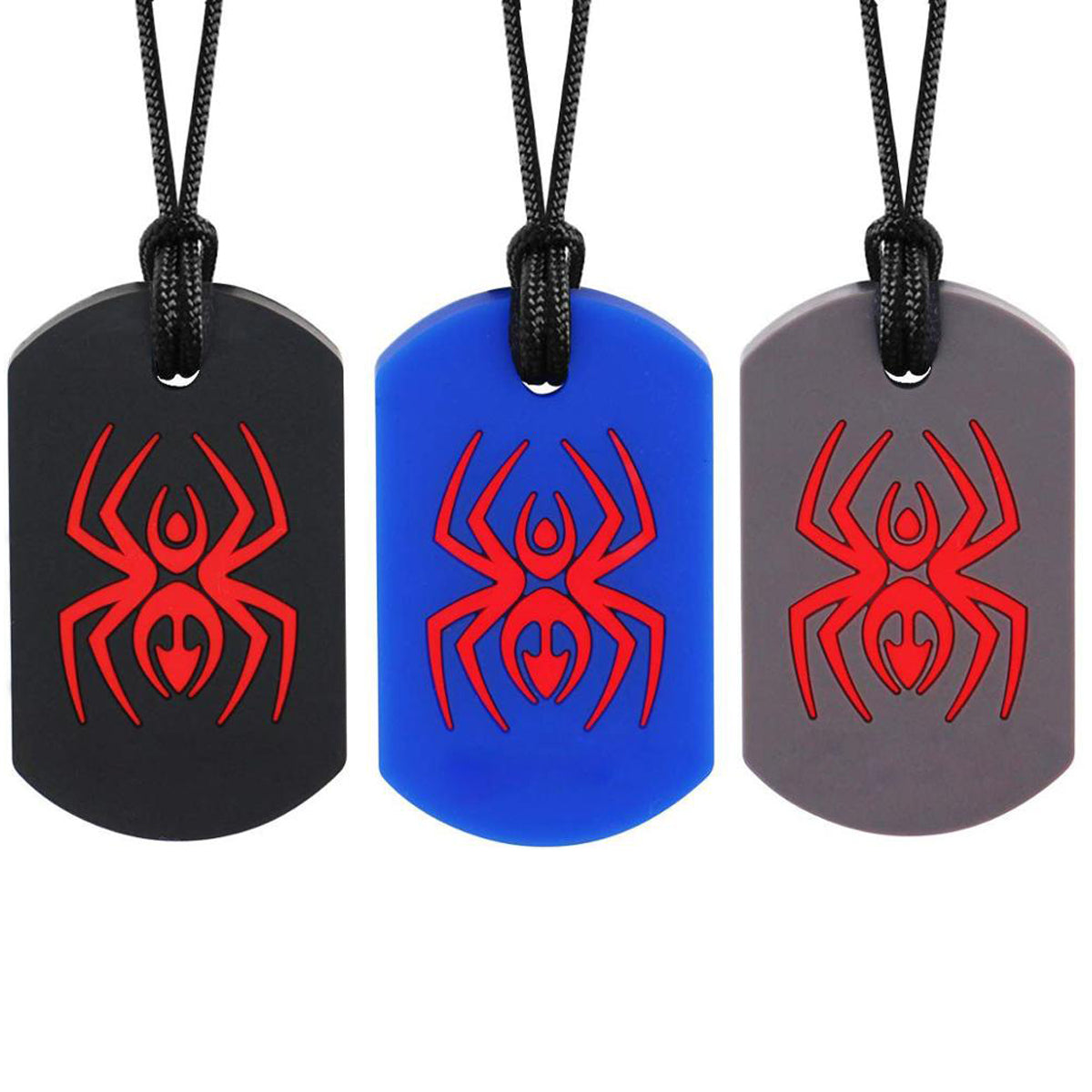 Sensory Chew Pendant With Necklace - Spider Tag