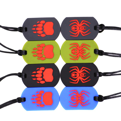 Sensory Chew Pendant With Necklace - Spider Tag