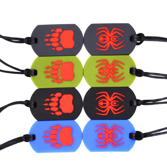 Sensory Chew Pendant With Necklace - Spider Tag