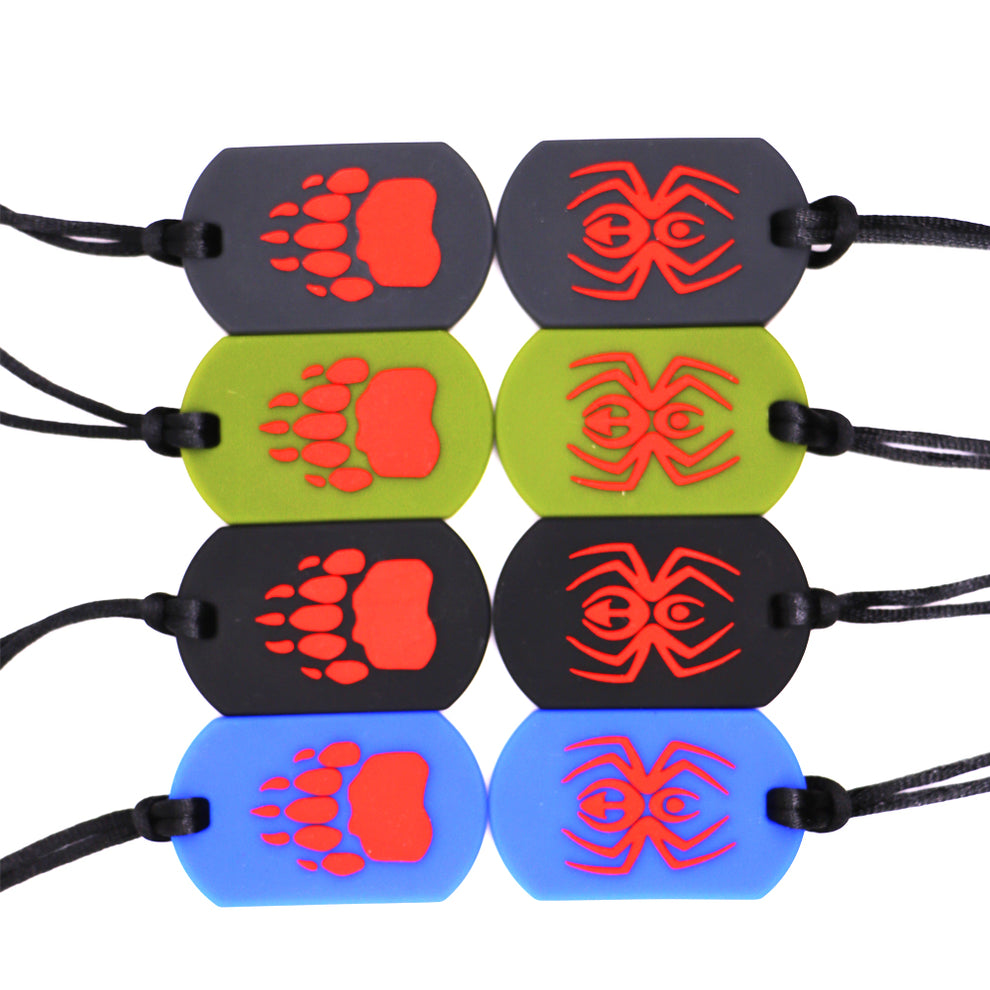Sensory Chew Pendant With Necklace - Spider Tag